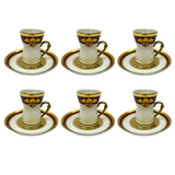 Falkenporzellan Coffee Set, 12 Pieces -Red & Gold -Porcelain