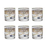 Bohemia Crystal Tumbler set, 6 Pieces -Gold -280 ml