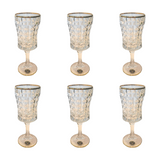 Bohemia Crystal Goblet Diamond Set, 6 Pieces -Gold -200 ml