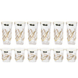 Bohemia Crystal Longdrink & Tumbler Set, 12 Pieces -Gold