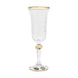 Bohemia Crystal Flute Set, 6 Pieces -Gold