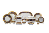 Falkenporzellan Dinner Set, 112 Pieces -Blue & Gold -Porcelain