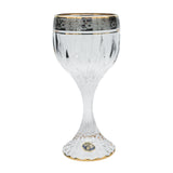 Bohemia Crystal Goblet Set, 6 Pieces -Gold & Silver