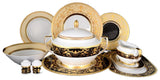 Falkenporzellan Dinner Set, 112 Pieces -Gold & Black -Porcelain