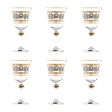 Bohemia Crystal Goblet Set, 6 Pieces -Silver & Gold -185 ml